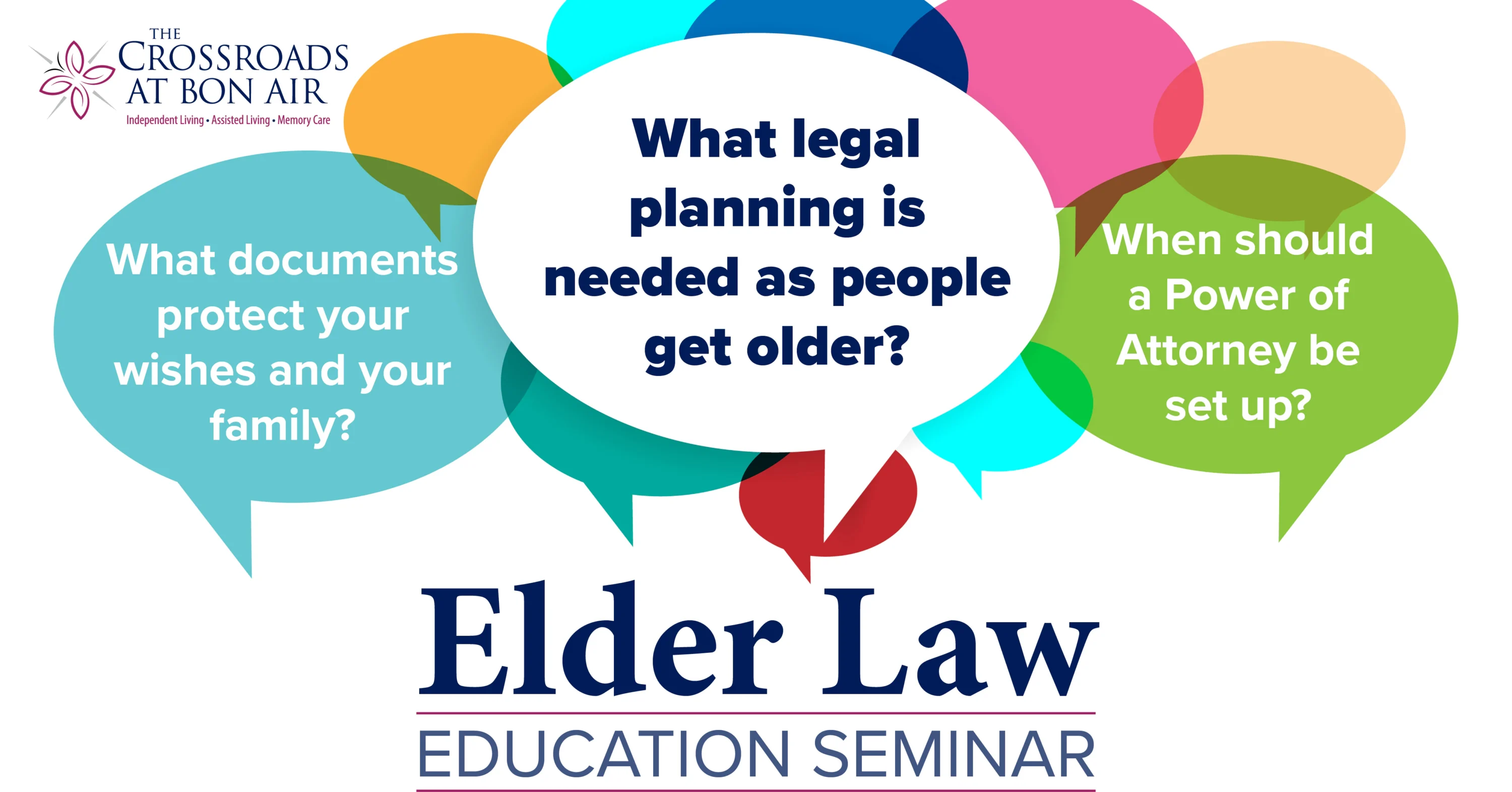Elder Law Education Seminar promotional graphic