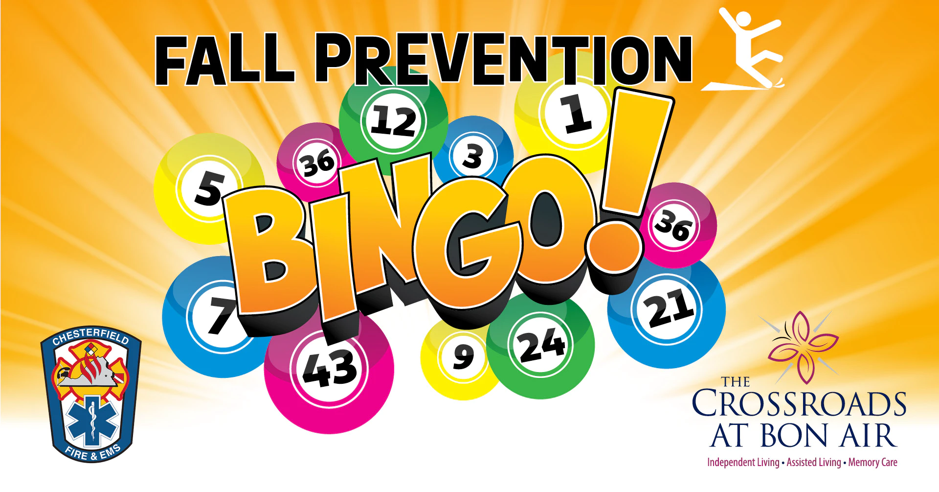 Fall Prevention Bingo event promotional graphic